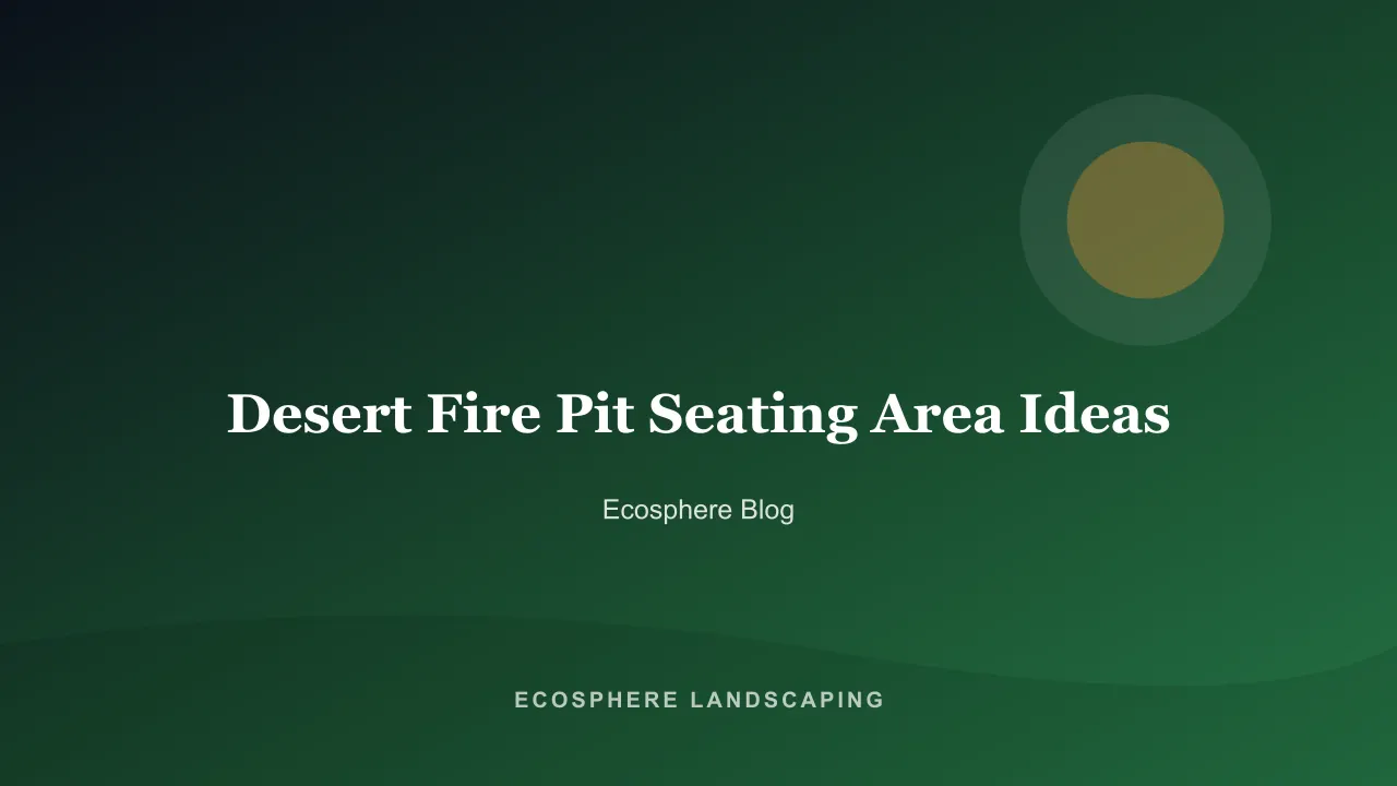 Circular gas fire pit with paver seating area and desert plantings in an Arizona backyard at dusk