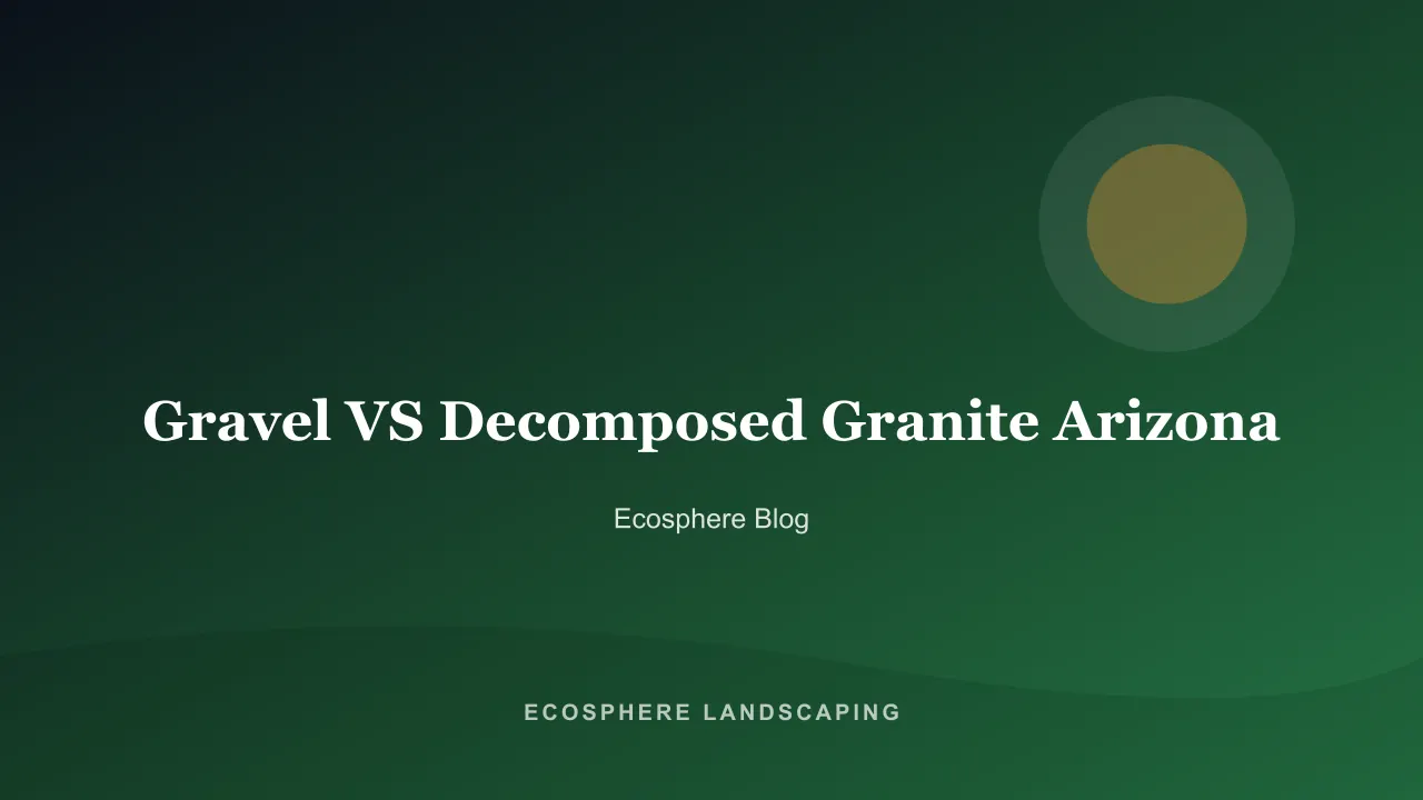 Side-by-side comparison of loose screened gravel and compacted decomposed granite in an Arizona desert yard