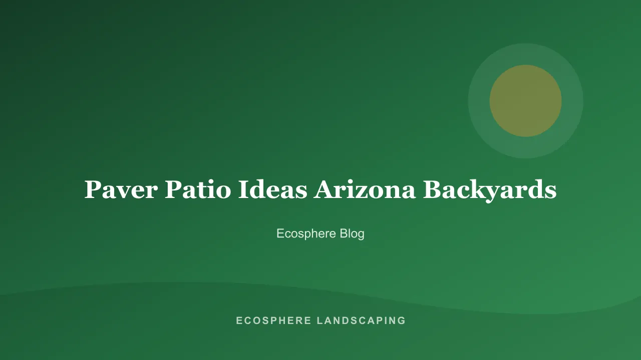 Light-toned concrete paver patio with a pergola and desert plantings in an Arizona backyard