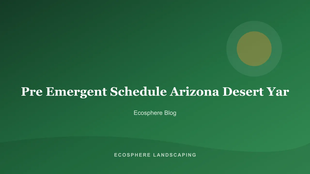 Technician applying granular pre-emergent over decomposed granite in an Arizona desert front yard