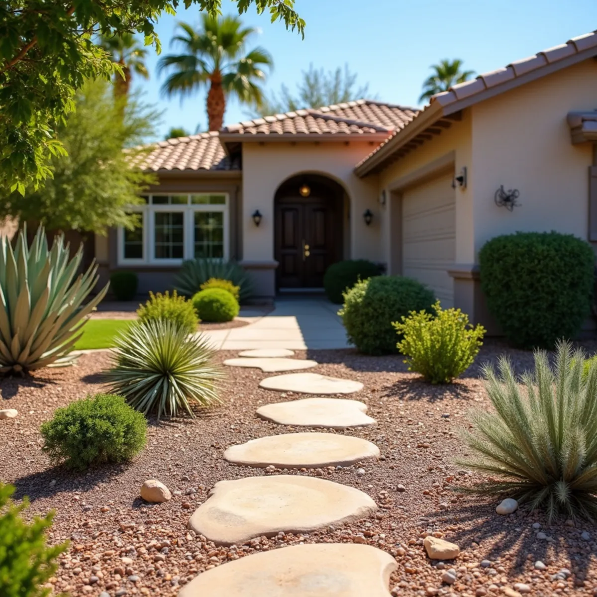 Front-yard xeriscape conversion with decomposed granite, Mesa