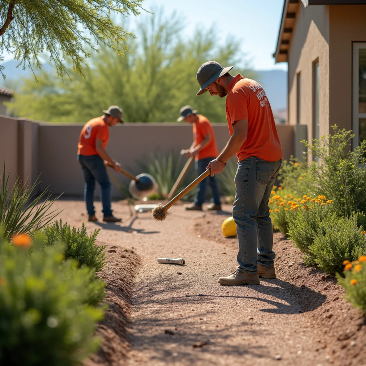 Ecosphere Landscaping desert landscaping project at a home in Gilbert, AZ