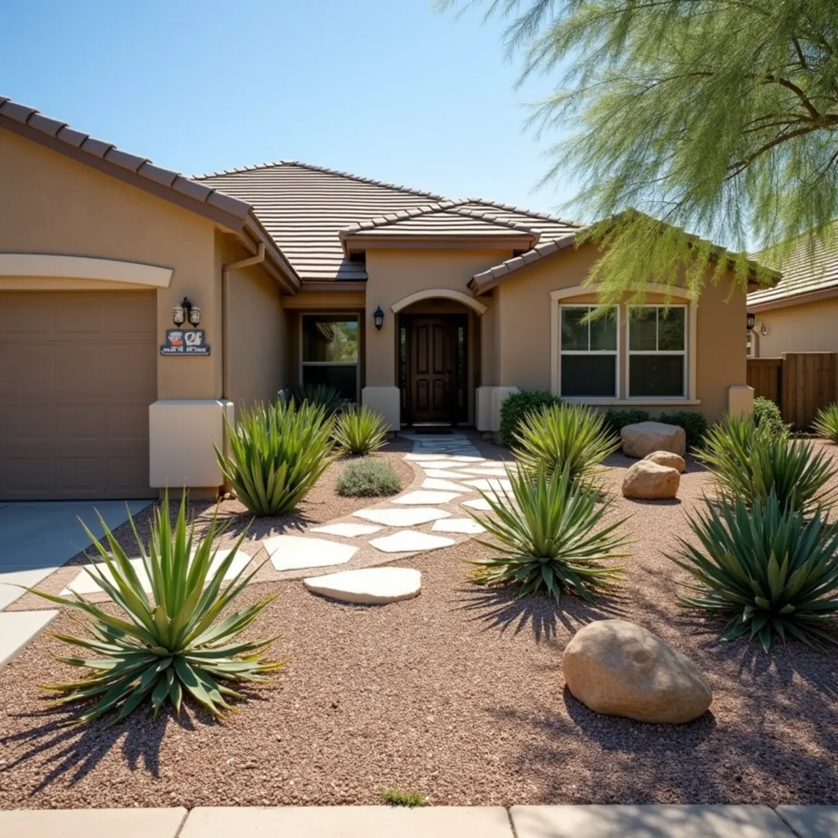 Desert landscaping and xeriscaping project in Gilbert, AZ by Ecosphere Landscaping